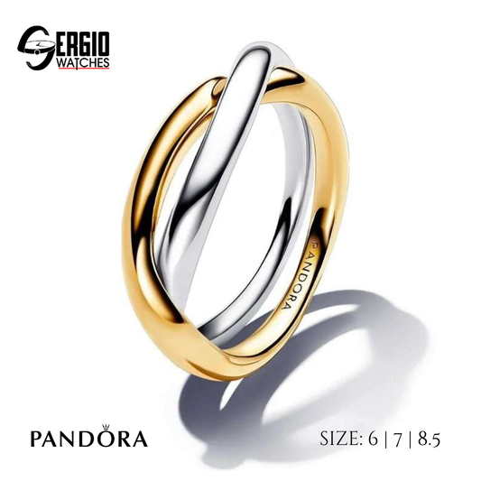 Pandora Two-tone Entwined Bands Ring