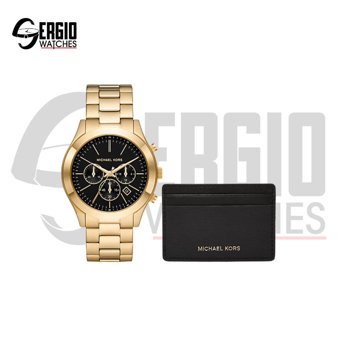 Michael Kors Oversized Slim Runway Watch and Card Case Gift Set Michael Kors Oversized Slim Runway Watch and Card Case Gift Set