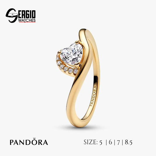 Pandora Timeless Wavy Heart Ring | 14k Gold plated
