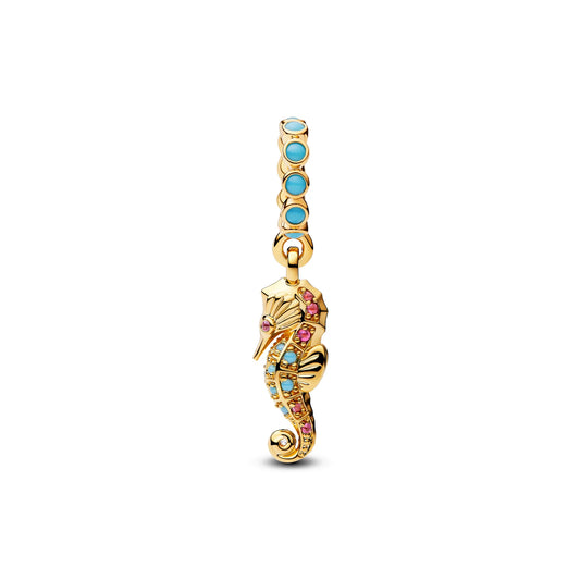 Pandora Seahorse Dangle Charm | 14k Gold plated