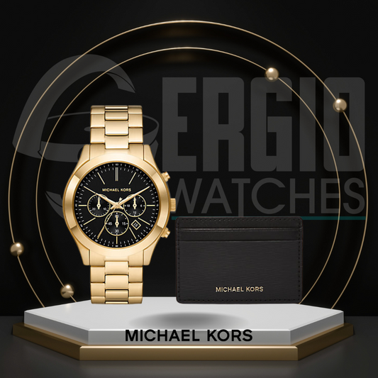 Michael Kors Oversized Slim Runway Watch and Card Case Gift Set