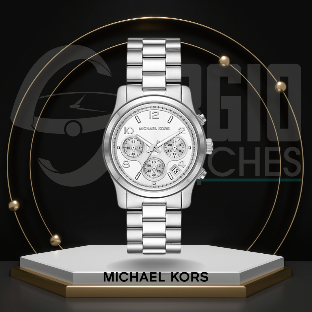 Michael Kors Runway Mid-Size Silver Michael Kors Runway Mid-Size Silver