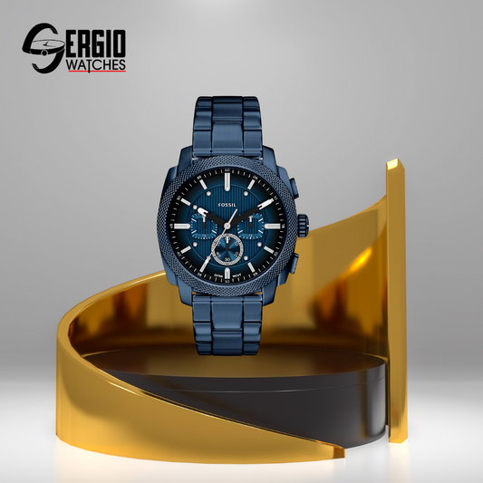Fossil Machine Chronograph Navy Stainless Steel
