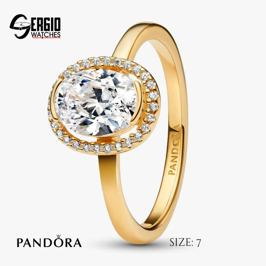Pandora Timeless Oval Sparkling Halo Ring | 14k Gold plated