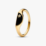 Pandora ME Halved Enamel Signet Ring | 14k Gold plated