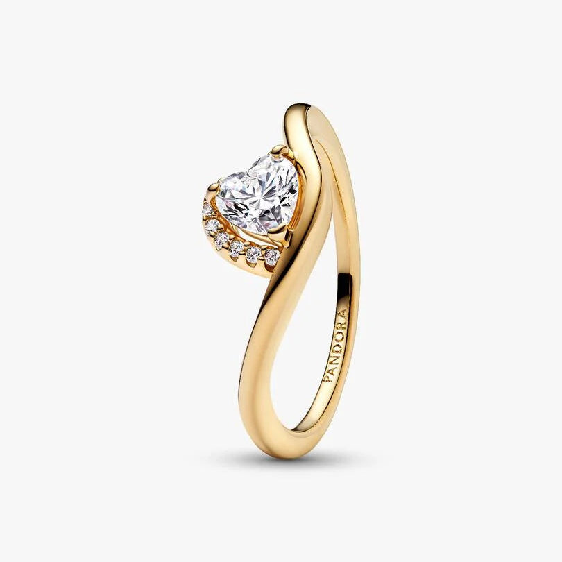 Pandora Timeless Wavy Heart Ring | 14k Gold plated