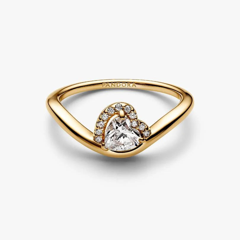 Pandora Timeless Wavy Heart Ring | 14k Gold plated
