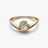 Pandora Timeless Wavy Heart Ring | 14k Gold plated