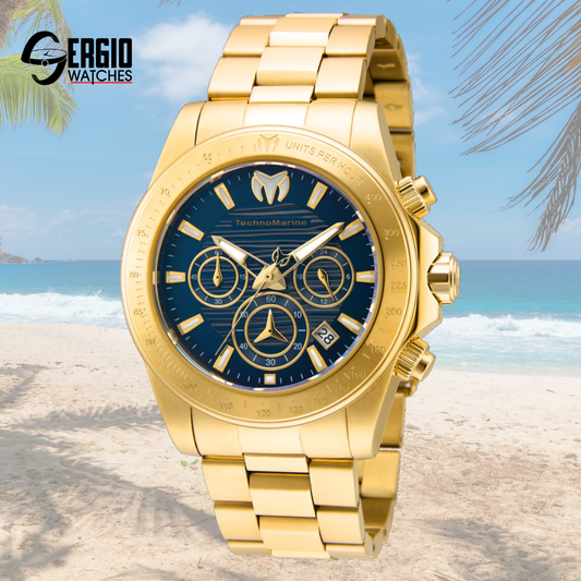 TechnoMarine Manta Ray Gold - Blue Dial
