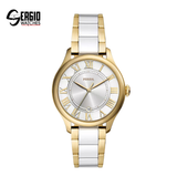 Fossil Gilmore Gold-Tone and White Ceramic