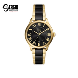 Fossil Gilmore Gold-Tone and Black Ceramic