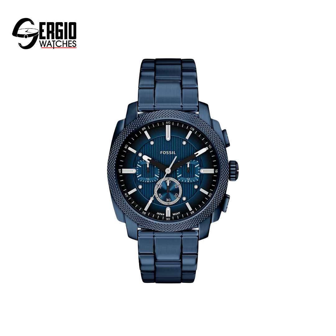 Fossil Machine Chronograph Navy Stainless Steel