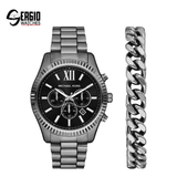 Michael Kors Oversized Lexington Gunmetal Watch and Bracelet