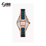 Fossil Gilmore Rose Gold-Tone and Navy Ceramic Watch