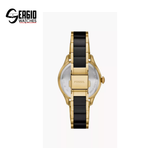 Fossil Gilmore Gold-Tone and Black Ceramic