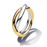 Pandora Two-tone Entwined Bands Ring