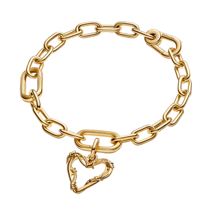 Pandora ME Wire Heart Dangle Charm | 14k Gold plated