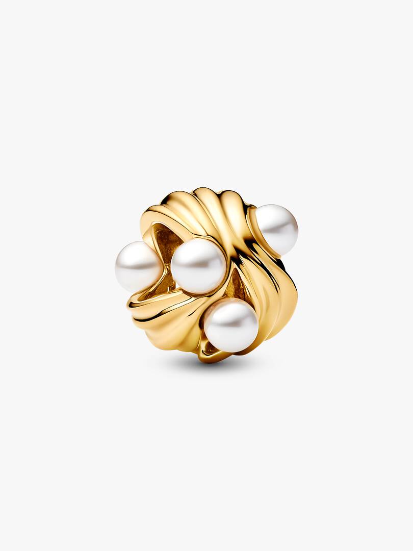 Pandora Moments Abstract Waves Charm  | 14k Gold plated
