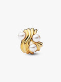 Pandora Moments Abstract Waves Charm  | 14k Gold plated