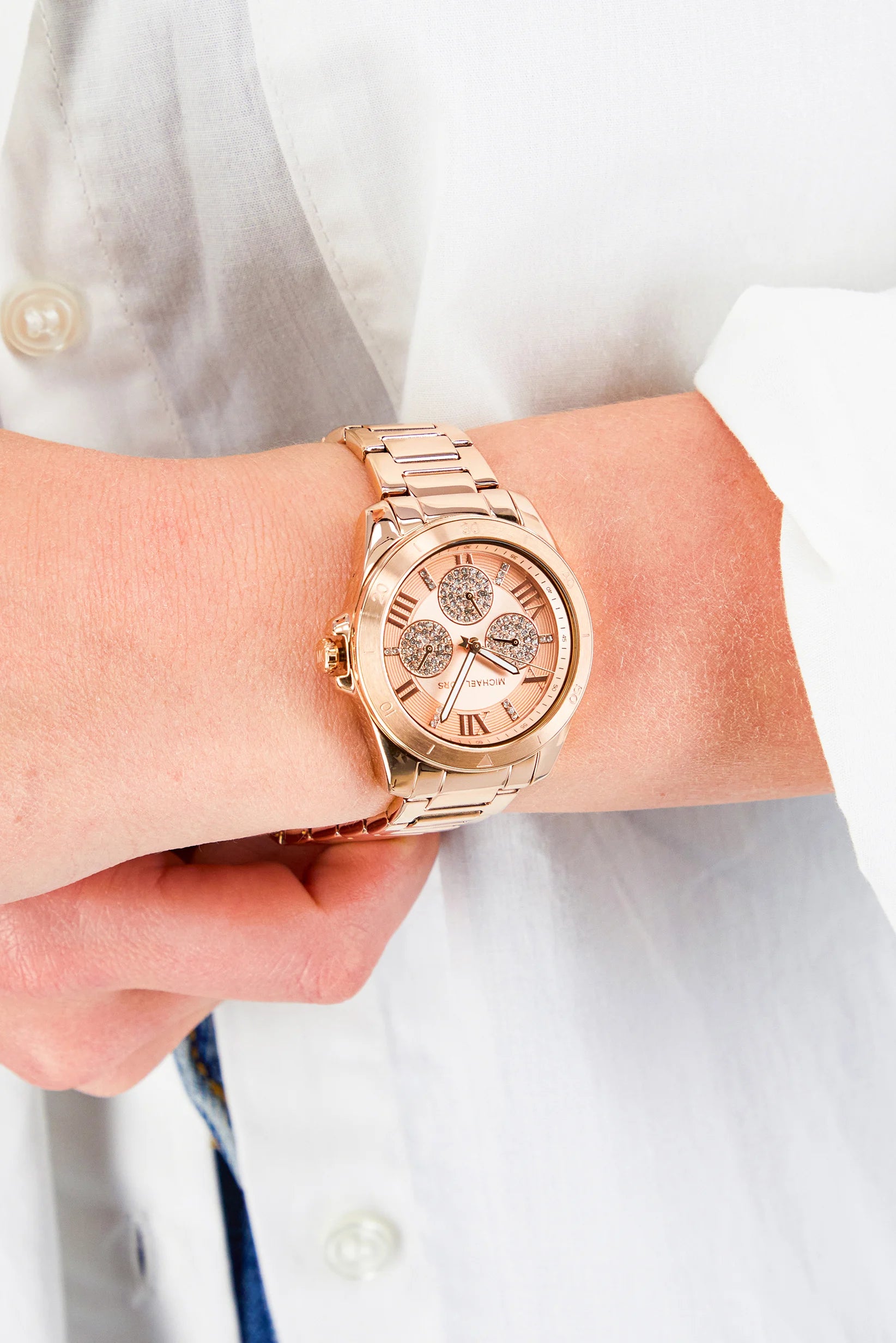 Michael Kors Mini Alek Pavé Rose Gold