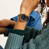 Fossil Gilmore Gold-Tone and Black Ceramic