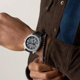 Fossil Machine Chronograph Black Silicone Watch and Bracelet Set
