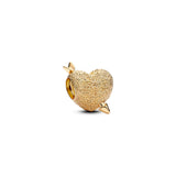 Pandora Moments Cupid Heart Charm  | 14k Gold plated