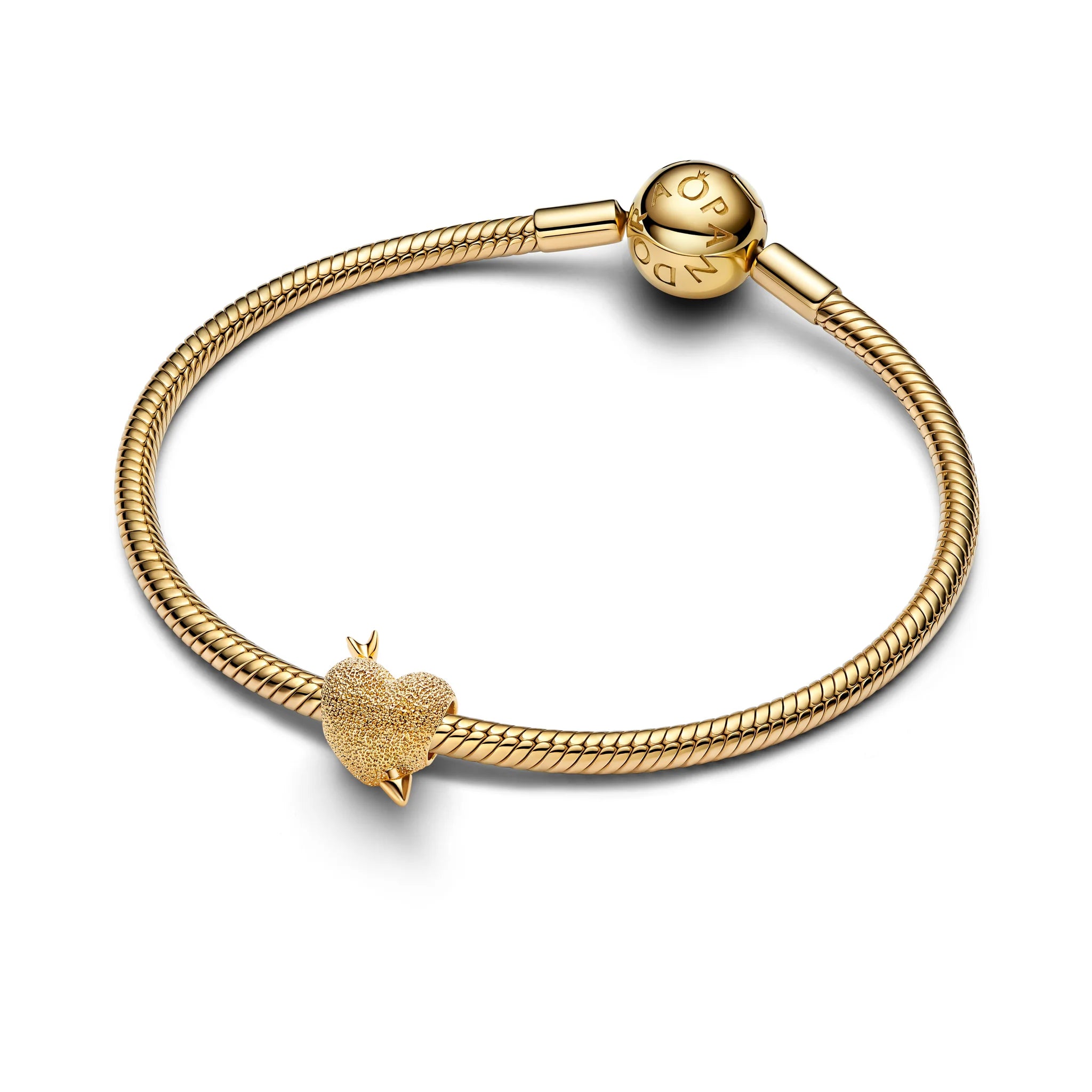 Pandora Moments Cupid Heart Charm  | 14k Gold plated