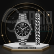 Michael Kors Oversized Lexington Gunmetal Watch and Bracelet