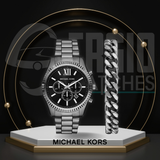 Michael Kors Oversized Lexington Gunmetal Watch and Bracelet