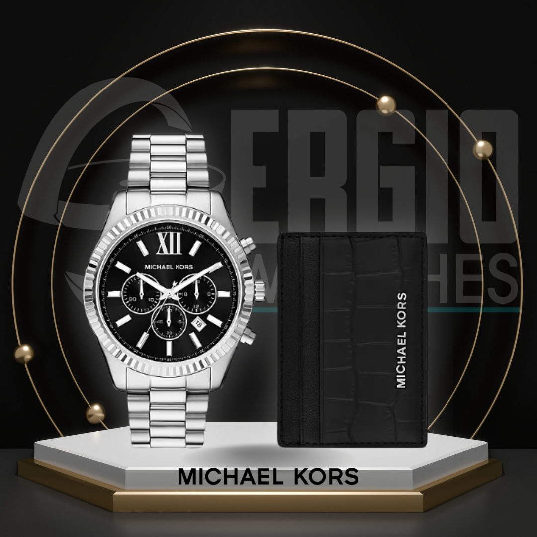 Michael Kors Oversized Lexington and Crocodile-Embossed Leather Card Case