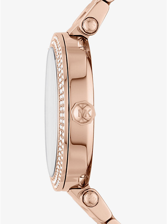 Michael Kors Oversized Pavé Logo Rose Gold