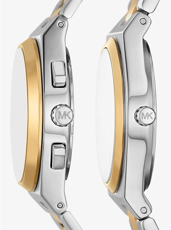 Michael Kors Lennox His and Hers Pavé Two-Tone Watch Set