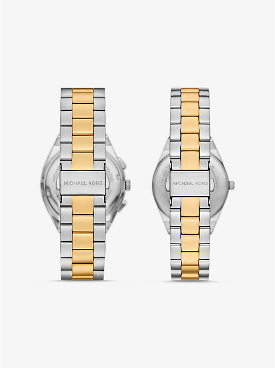 Michael Kors Lennox His and Hers Pavé Two-Tone Watch Set