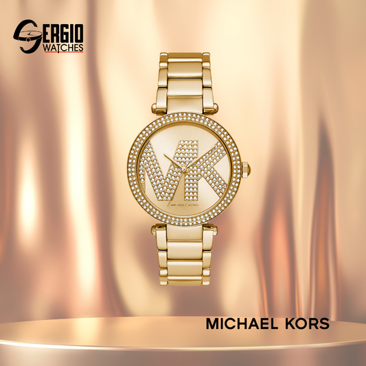 Michael Kors Pavé Gold-Tone Logo