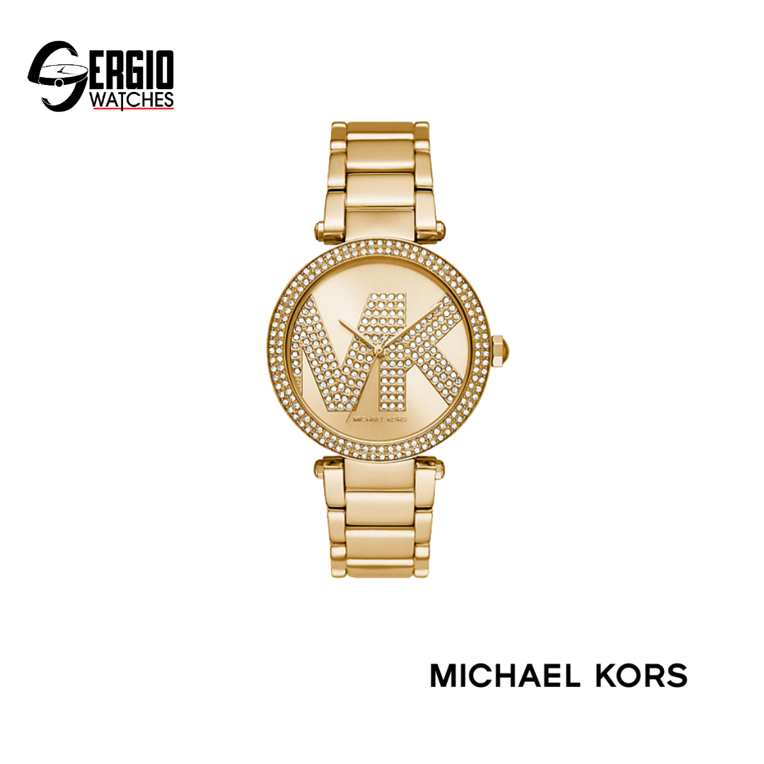 Michael Kors Pavé Gold-Tone Logo
