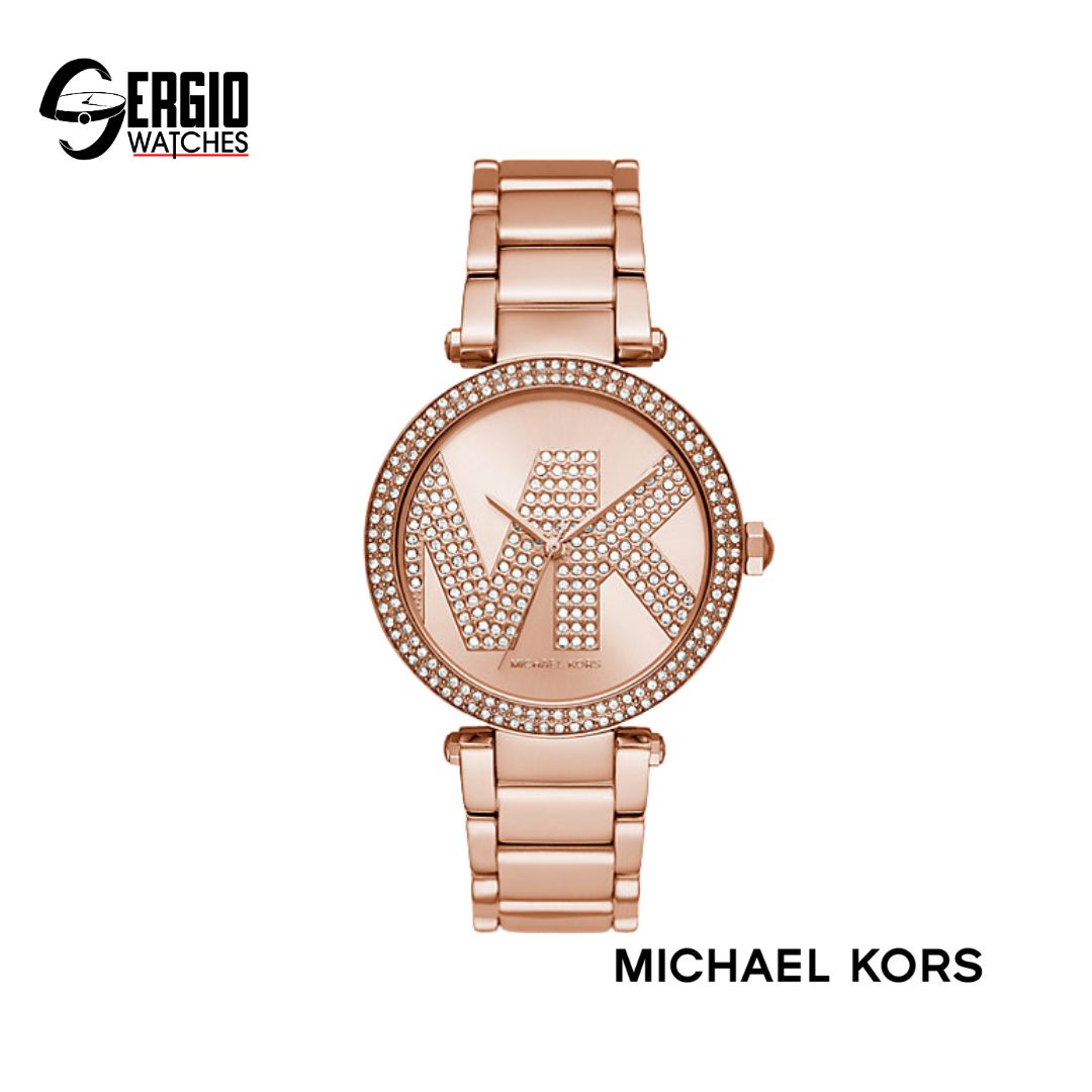 Michael Kors Oversized Pavé Logo Rose Gold