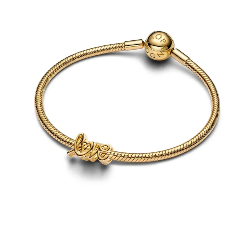 Pandora Moments Handwritten Love Charm  | 14k Gold plated