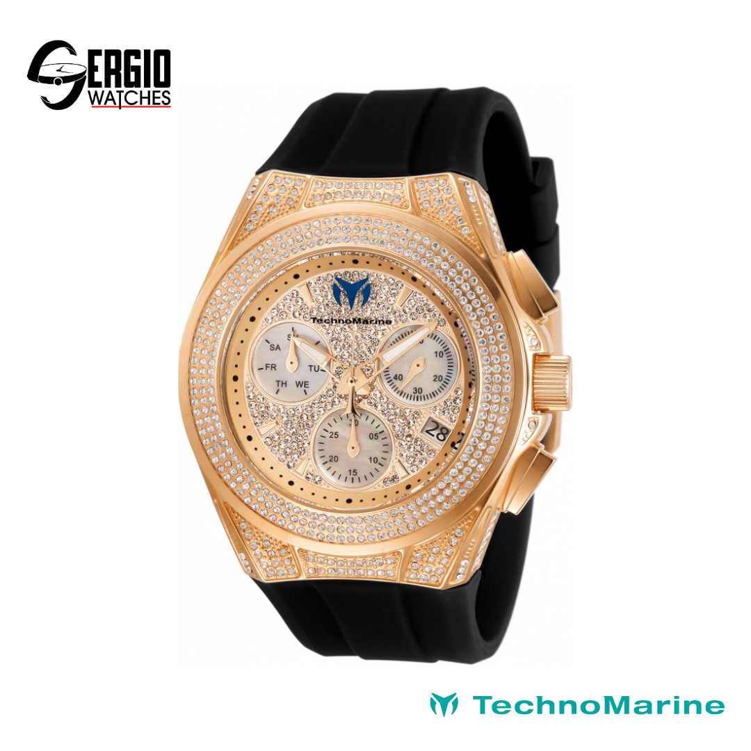 TechnoMarine Cruise Diva Pave Gold Rose