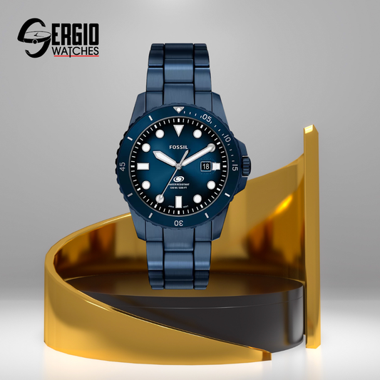 Fossil Blue Dive Navy Stainless Steel