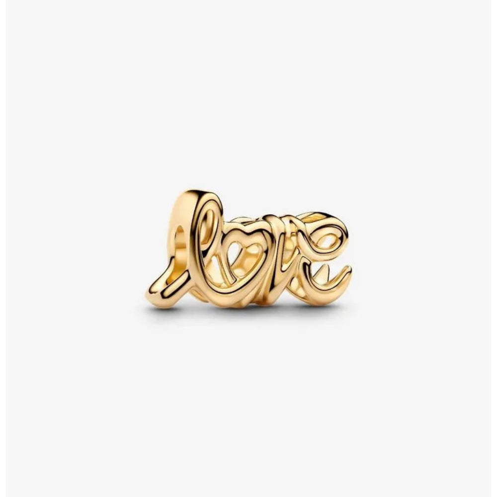 Pandora Moments Handwritten Love Charm  | 14k Gold plated