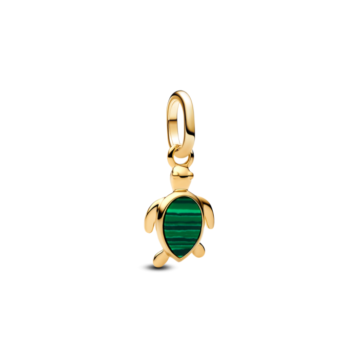 Pandora ME Green Turtle Mini Dangle Charm  | 14k Gold plated