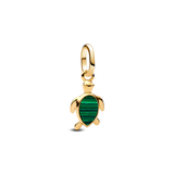 Pandora ME Green Turtle Mini Dangle Charm  | 14k Gold plated