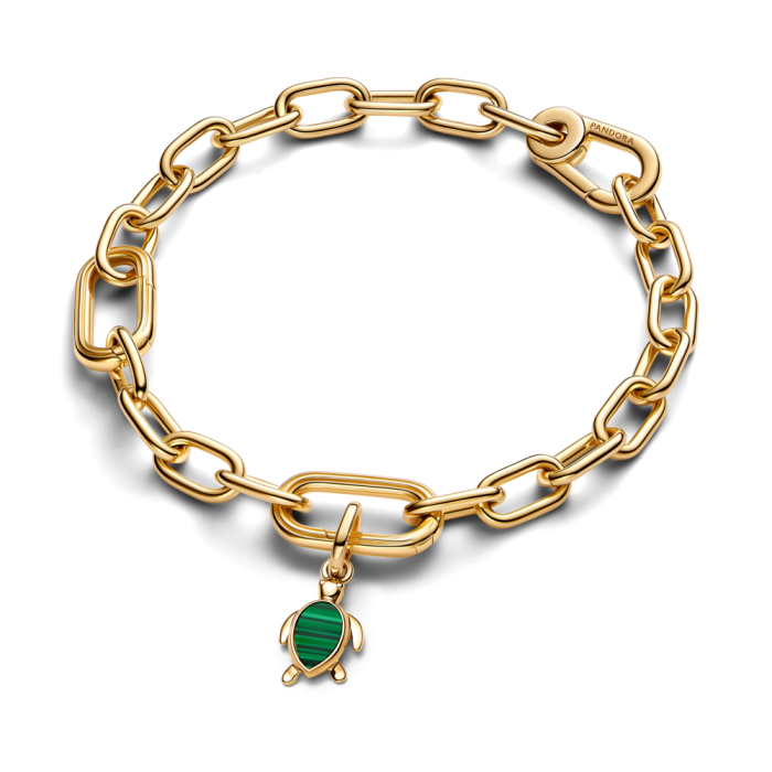 Pandora ME Green Turtle Mini Dangle Charm  | 14k Gold plated